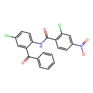 N-(2-benzoyl-4-chlorophenyl)-2-chloro-4-nitrobenzamide structure