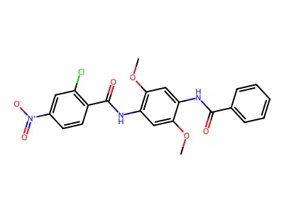 N-(4-benzamido-2,5-dimethoxyphenyl)-2-chloro-4-nitrobenzamide structure