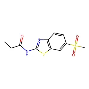 N-[6-(methylsulfonyl)-1,3-benzothiazol-2-yl]propanamide structure