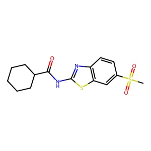 Cyclohexanecarboxylic acid, (6-methanesulfonylbenzothiazol-2-yl)amide structure