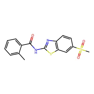 2-methyl-N-(6-methylsulfonyl-1,3-benzothiazol-2-yl)benzamide structure