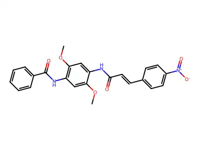 N-[2,5-dimethoxy-4-[[(E)-3-(4-nitrophenyl)prop-2-enoyl]amino]phenyl]benzamide structure