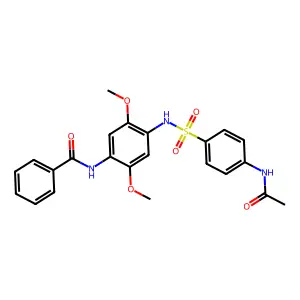 N-[4-[(4-acetamidophenyl)sulfonylamino]-2,5-dimethoxyphenyl]benzamide structure