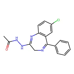 2-(2-Acetylhydrazino)-7-chloro-5-phenyl-3H-1,4-benzodiazepine structure