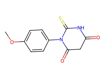Barbituric acid, 1-(p-methoxyphenyl)-2-thio- structure