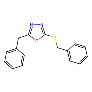 2-Benzyl-5-benzylsulfanyl-1,3,4-oxadiazole structure