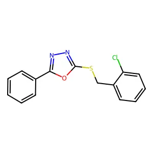2-[(2-Chlorophenyl)methylsulfanyl]-5-phenyl-1,3,4-oxadiazole structure