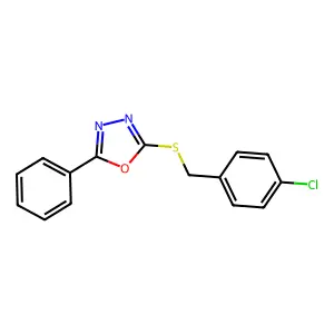 2-[(4-Chlorophenyl)methylsulfanyl]-5-phenyl-1,3,4-oxadiazole structure