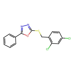 2-[(2,4-Dichlorobenzyl)sulfanyl]-5-phenyl-1,3,4-oxadiazole structure
