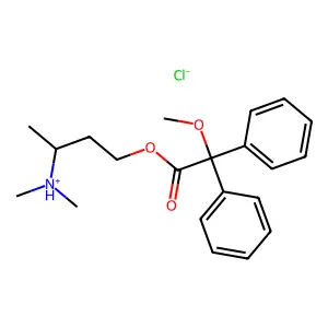 3-(Dimethylamino)butyl methoxy(diphenyl)acetate--hydrogen chloride (1/1) structure