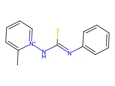 N-(2-methylpyridin-1-ium-1-yl)-N'-phenylcarbamimidothioate structure