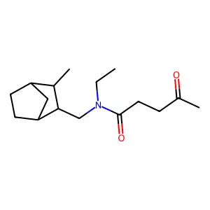 Valeramide, N-ethyl-N-(3-methyl-2-norbornylmethyl)-4-oxo- structure