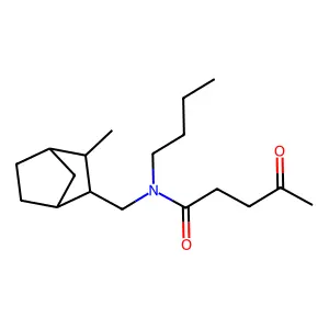Valeramide, N-butyl-N-(3-methyl-2-norbornylmethyl)-4-oxo- structure