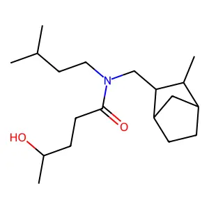 Valeramide, 4-hydroxy-N-isopentyl-N-((3-methyl-2-norbornyl)methyl)- structure