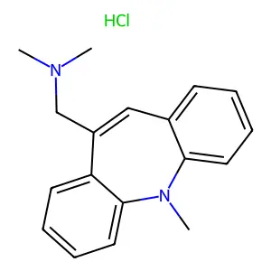 5H-Dibenz(b,f)azepine, 10-(dimethylaminomethyl)-5-methyl-, hydrochloride structure