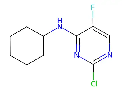 2-chloro-N-cyclohexyl-5-fluoropyrimidin-4-amine structure