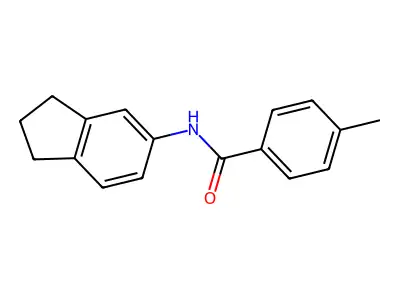 N-(2,3-dihydro-1H-inden-5-yl)-4-methylbenzamide structure