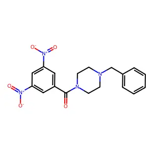 (4-Benzylpiperazin-1-yl)-(3,5-dinitrophenyl)methanone structure