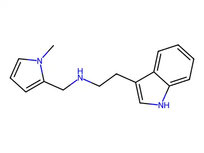 (2-(1H-indol-3-yl)ethyl)((1-methyl-1H-pyrrol-2-yl)methyl)amine structure