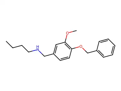 {[4-(Benzyloxy)-3-methoxyphenyl]methyl}(butyl)amine structure