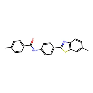 4-methyl-N-[4-(6-methyl-1,3-benzothiazol-2-yl)phenyl]benzamide structure