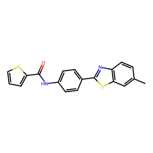 N-[4-(6-methyl-1,3-benzothiazol-2-yl)phenyl]thiophene-2-carboxamide structure