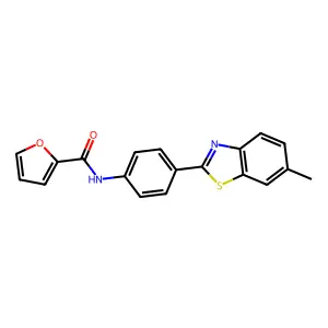 N-[4-(6-methyl-1,3-benzothiazol-2-yl)phenyl]furan-2-carboxamide structure