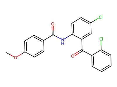 N-[4-chloro-2-(2-chlorobenzoyl)phenyl]-4-methoxybenzamide structure