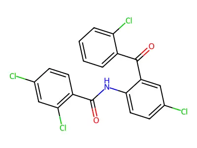 2,4-dichloro-N-[4-chloro-2-(2-chlorobenzoyl)phenyl]benzamide structure