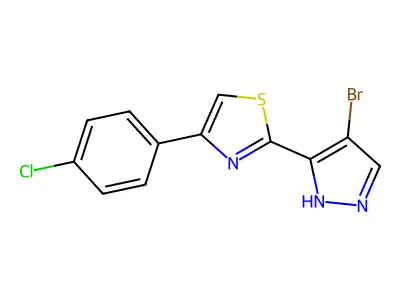 2-(4-Bromo-1H-pyrazol-3-yl)-4-(4-chlorophenyl)thiazole structure