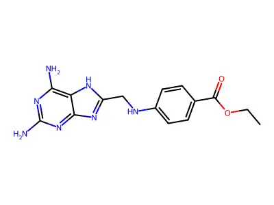 Ethyl 4-[(2,6-diamino-7H-purin-8-yl)methylamino]benzoate structure