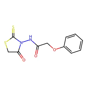 N-(4-oxo-2-sulfanylidene-1,3-thiazolidin-3-yl)-2-phenoxyacetamide structure