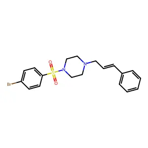 1-(4-Bromo-benzenesulfonyl)-4-(3-phenyl-allyl)-piperazine structure