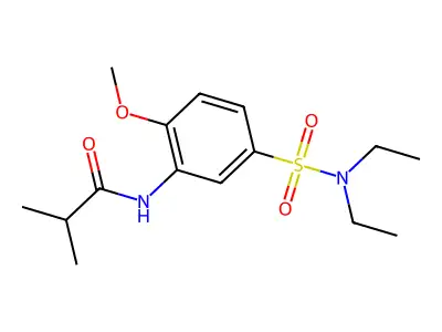 N-[5-(diethylsulfamoyl)-2-methoxyphenyl]-2-methylpropanamide structure