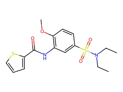 N-[5-(diethylsulfamoyl)-2-methoxyphenyl]thiophene-2-carboxamide structure