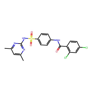 2,4-dichloro-N-{4-[(4,6-dimethylpyrimidin-2-yl)sulfamoyl]phenyl}benzamide structure