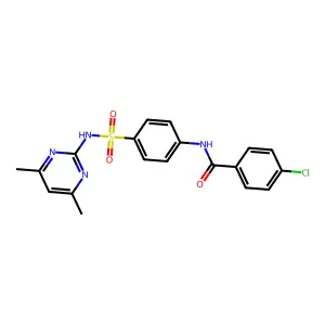 4-chloro-N-(4-{[(4,6-dimethyl-2-pyrimidinyl)amino]sulfonyl}phenyl)benzamide structure