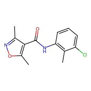 N-(3-chloro-2-methylphenyl)-3,5-dimethyl-1,2-oxazole-4-carboxamide structure