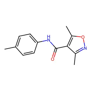3,5-dimethyl-N-(4-methylphenyl)-4-isoxazolecarboxamide structure