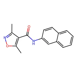 3,5-dimethyl-N-naphthalen-2-yl-1,2-oxazole-4-carboxamide structure
