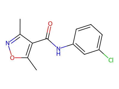 N-(3-chlorophenyl)-3,5-dimethyl-1,2-oxazole-4-carboxamide structure