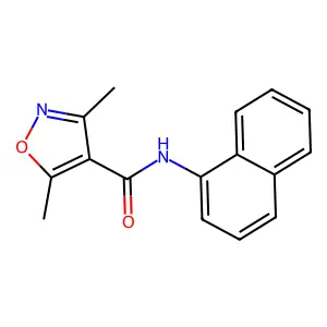 3,5-dimethyl-N-naphthalen-1-yl-1,2-oxazole-4-carboxamide structure