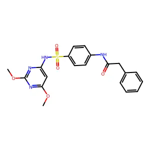 N-(4-{[(2,6-dimethoxypyrimidin-4-yl)amino]sulfonyl}phenyl)-2-phenylacetamide structure