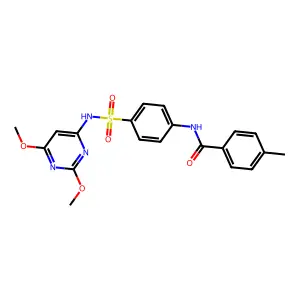 N-(4-{[(2,6-dimethoxy-4-pyrimidinyl)amino]sulfonyl}phenyl)-4-methylbenzamide structure