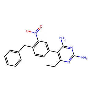 2,4-Pyrimidinediamine, 6-ethyl-5-(3-nitro-4-(phenylmethyl)phenyl)- structure