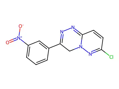 7-chloro-3-(3-nitrophenyl)-4H-pyridazino[6,1-c][1,2,4]triazine structure