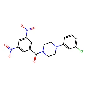(4-(3-Chlorophenyl)piperazin-1-yl)(3,5-dinitrophenyl)methanone structure