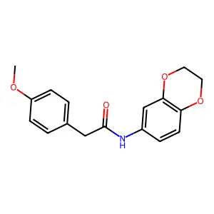 N-(2,3-dihydro-1,4-benzodioxin-6-yl)-2-(4-methoxyphenyl)acetamide structure