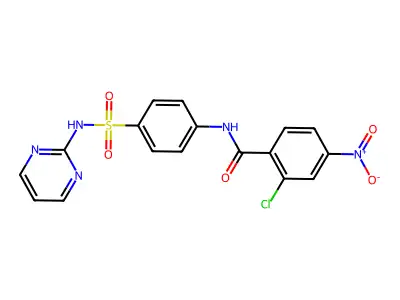2-Chloro-4-nitro-N-[4-[(2-pyrimidinylamino)sulfonyl]phenyl]benzamide structure