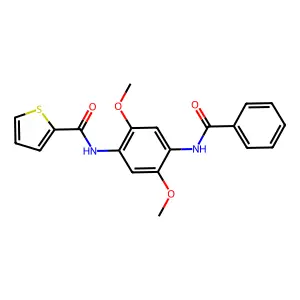 N-(4-benzamido-2,5-dimethoxyphenyl)thiophene-2-carboxamide structure